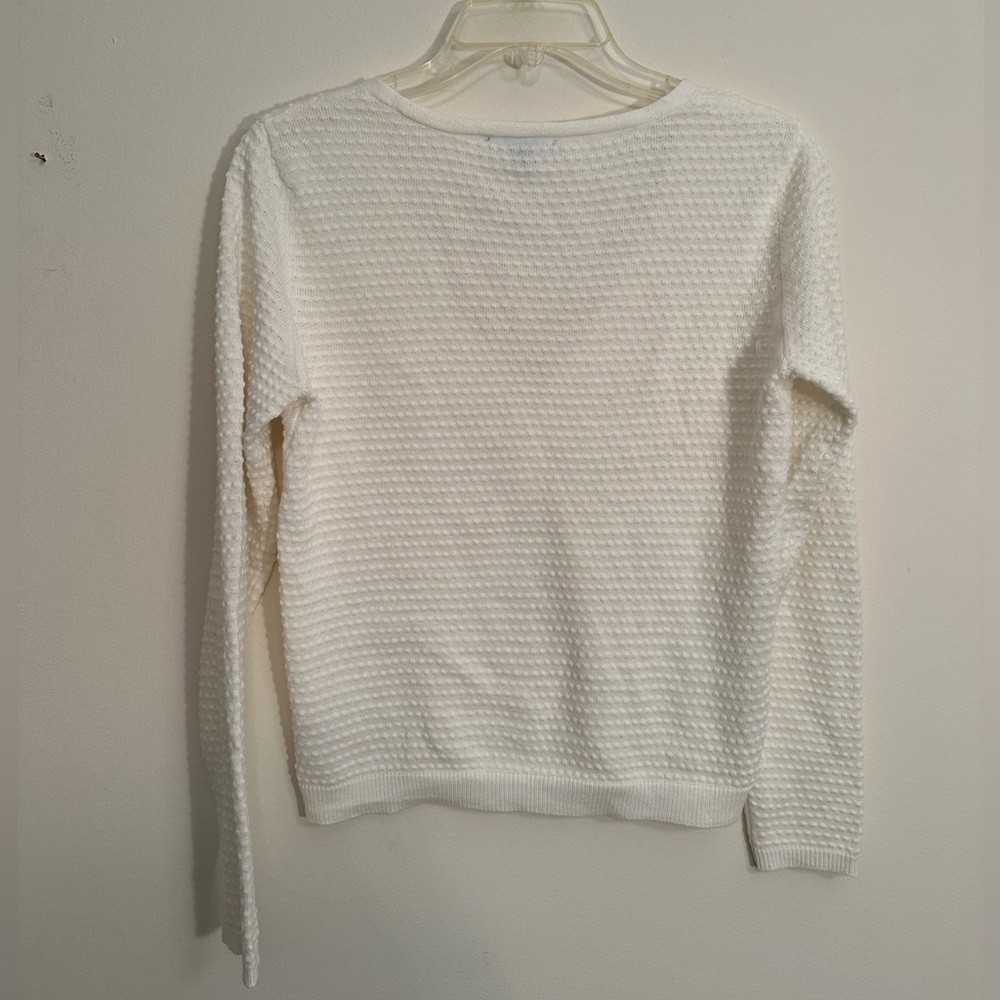 Draper James Rsvp White Textured Button Deep V Ne… - image 2